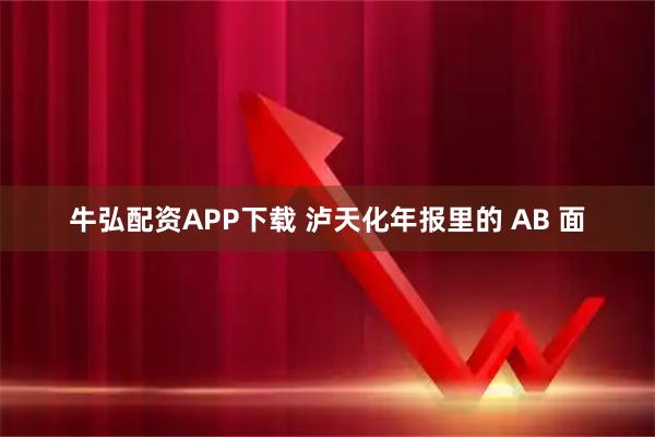 牛弘配资APP下载 泸天化年报里的 AB 面
