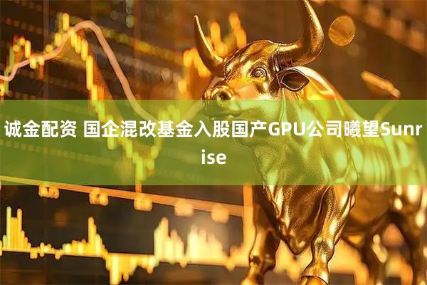 诚金配资 国企混改基金入股国产GPU公司曦望Sunrise